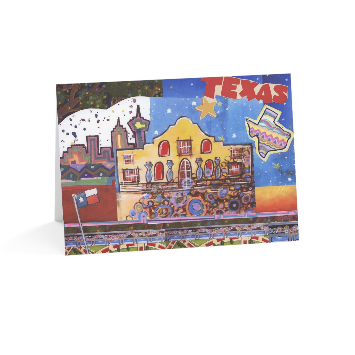 Texas Star Greeting Card | Colorful Lone Star Art Card | Texas Pride Gift | Blank 5x7 Note Card | Original Art by VRM Studios