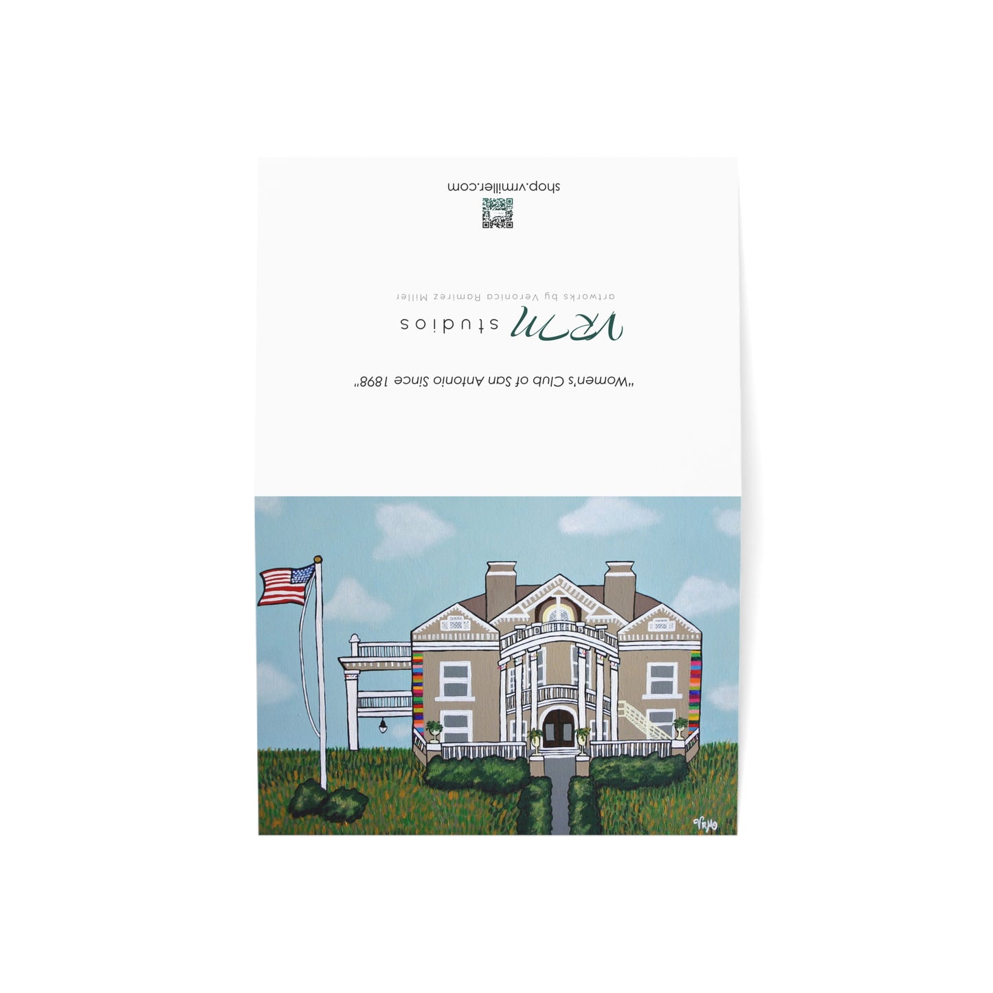 Women's Club of San Antonio Greeting Card | Historic San Antonio Art Card | Texas Landmark Gift | Original Artwork by VRM Studios