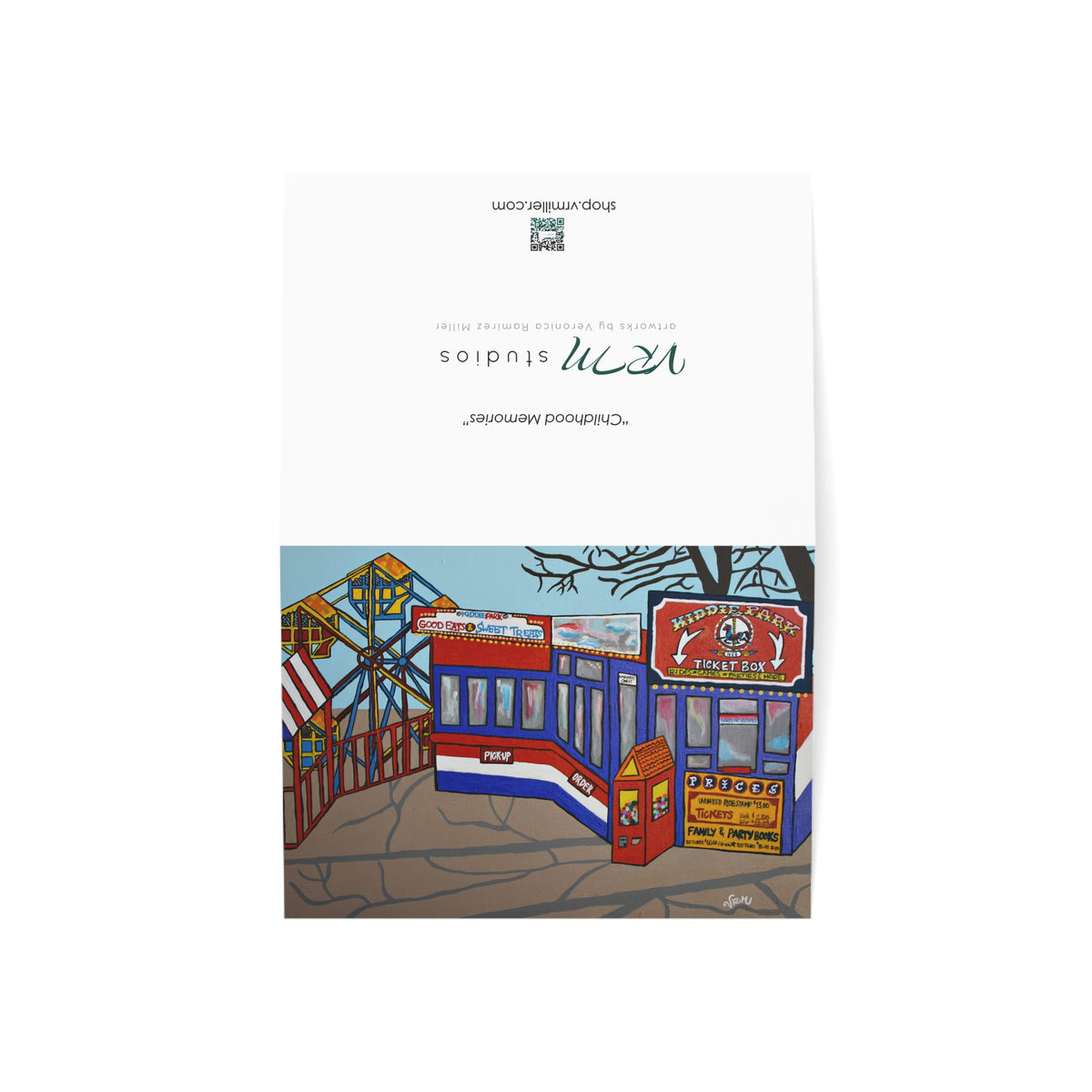 Kiddie Park Greeting Card | San Antonio Texas Art Card | Historic Amusement Park | Childhood Memories | Original Artwork by VRM Studios