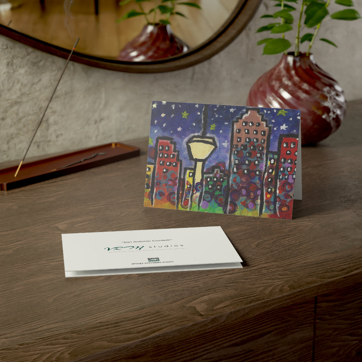 San Antonio Greeting Card | Texas Cityscape Card | San Antonio Skyline Art Card | Texas Gift | Blank Note Card | Original Artwork