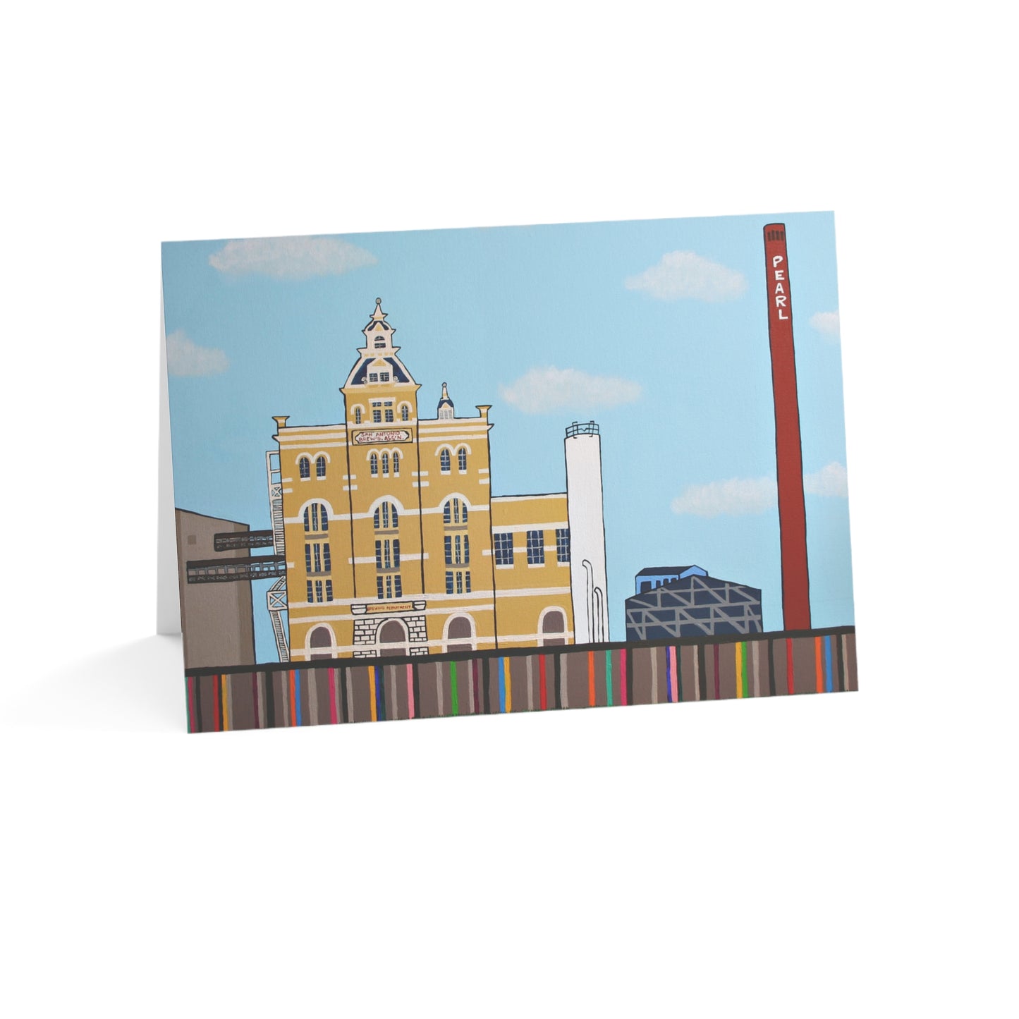 Pearl San Antonio Greeting Card | Pearl Brewery Art Card | San Antonio Texas Gift | Historic Landmark | Original Artwork by VRM Studios