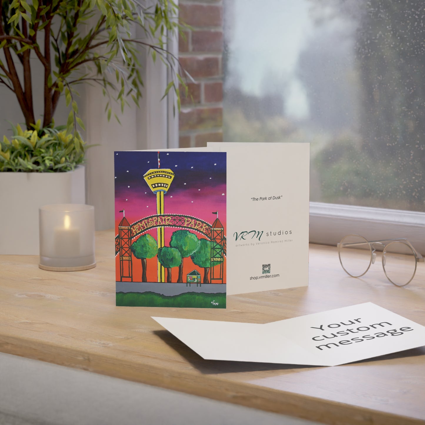 Hemisfair Park Greeting Card | San Antonio Texas Art Card | Downtown San Antonio Gift | Texas Landmark | Original Artwork by VRM Studios