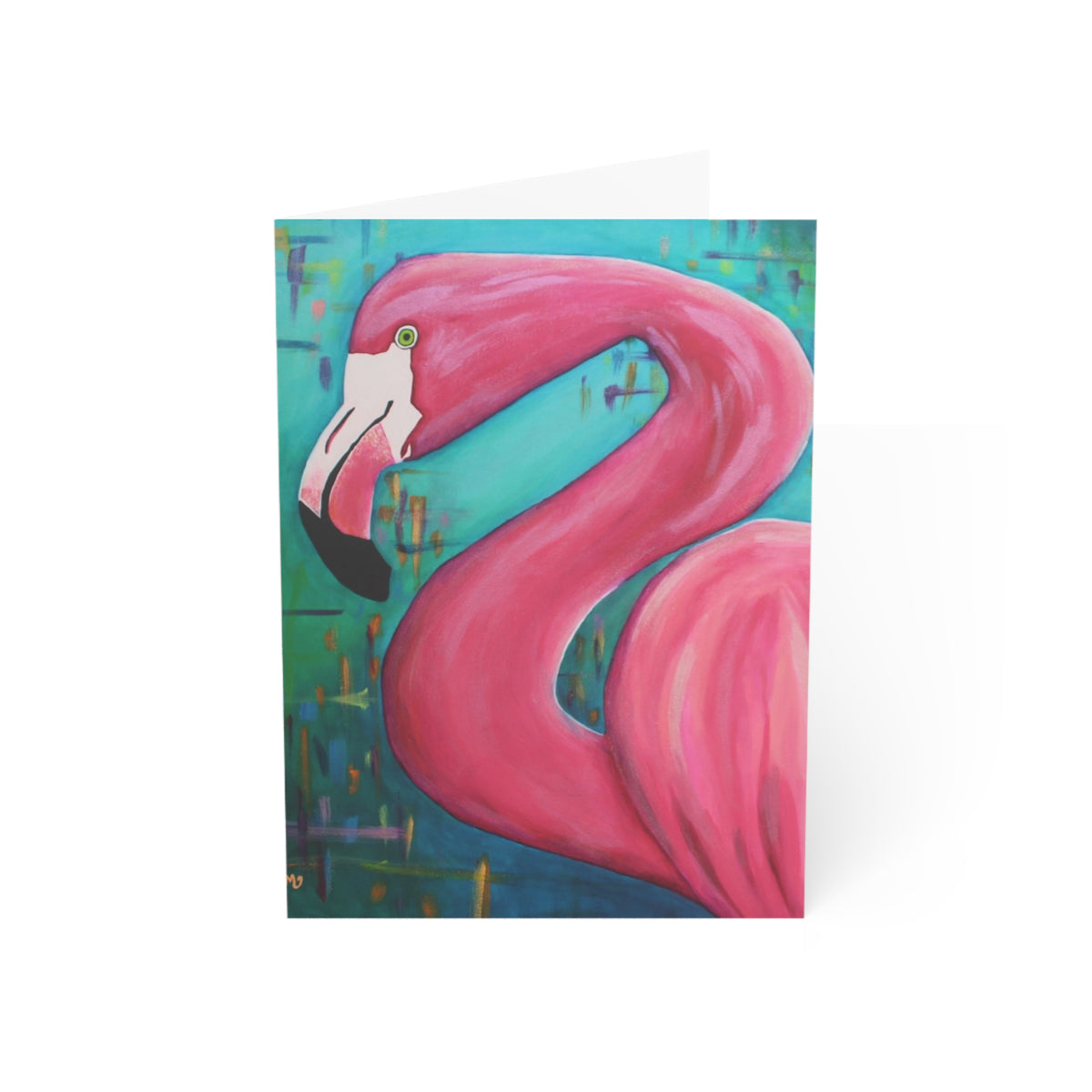 Pink Flamingo Greeting Card | Tropical Bird Art | Flamingo Lover Gift | Birthday or Thank You Card | Personalized 5x7 Note Card