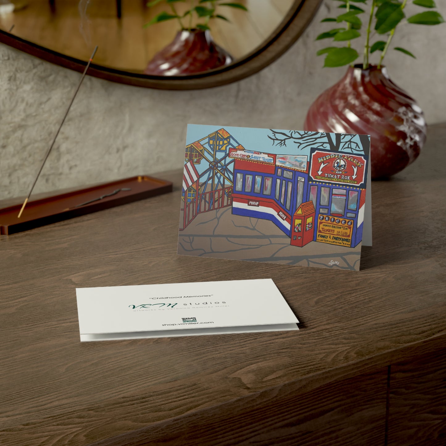 Kiddie Park Greeting Card | San Antonio Texas Art Card | Historic Amusement Park | Childhood Memories | Original Artwork by VRM Studios