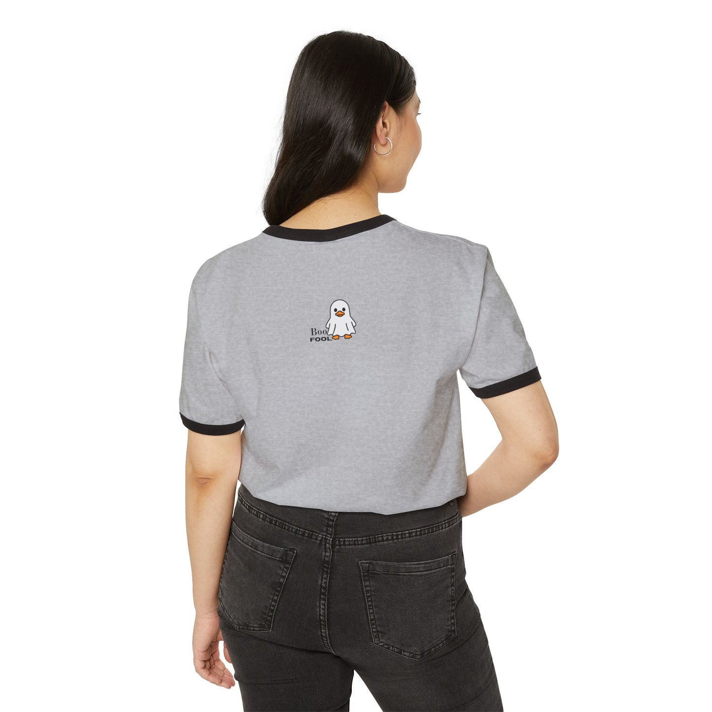 Boo Fool Ghost T-Shirt — Cute Halloween Ringer Tee