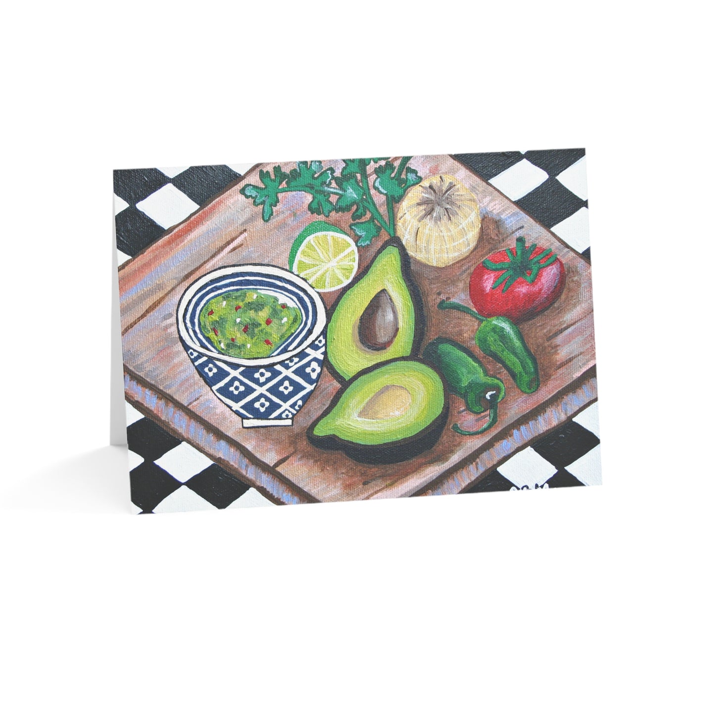 Guacamole Greeting Card | Avocado Art Card | Foodie Gift | Kitchen Art Greeting Card | Blank Note Card | Original Artwork by VRM Studios