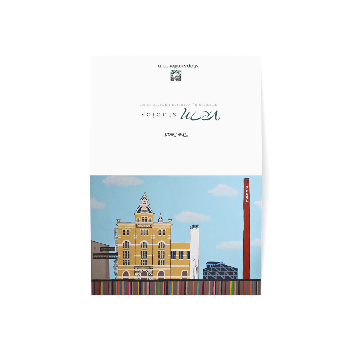 Pearl San Antonio Greeting Card | Pearl Brewery Art Card | San Antonio Texas Gift | Historic Landmark | Original Artwork by VRM Studios