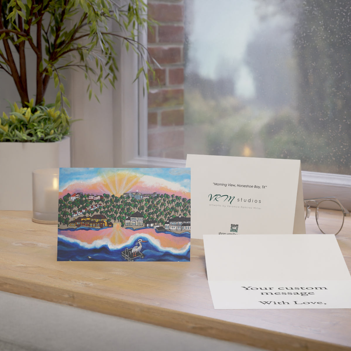 Horseshoe Bay Sunrise Greeting Card | Texas Hill Country Art | Lake LBJ Landscape | Texas Greeting Card | Original Artwork