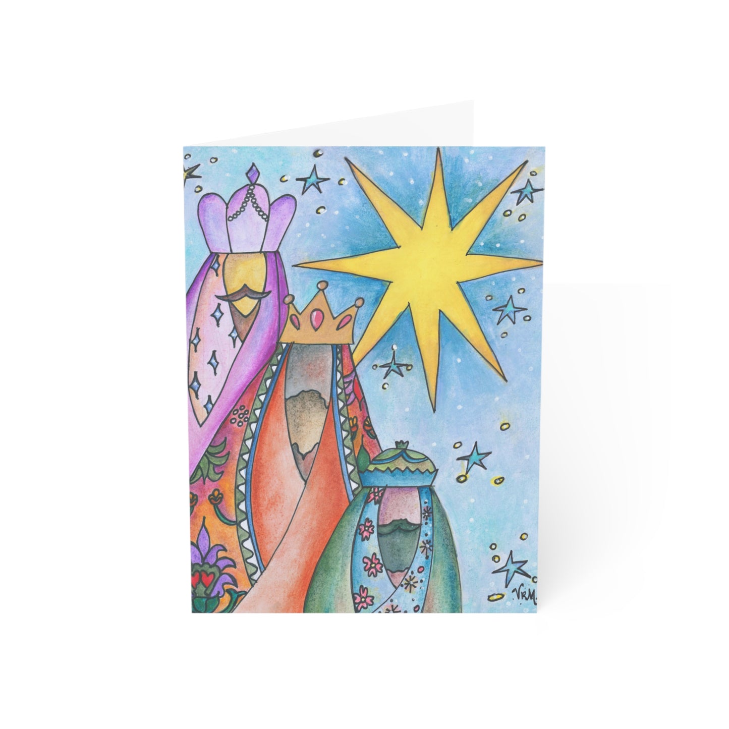 Three Wise Men Christmas Card | Nativity Greeting Card | Christian Holiday Card | Three Kings Religious Christmas Card | Original Art