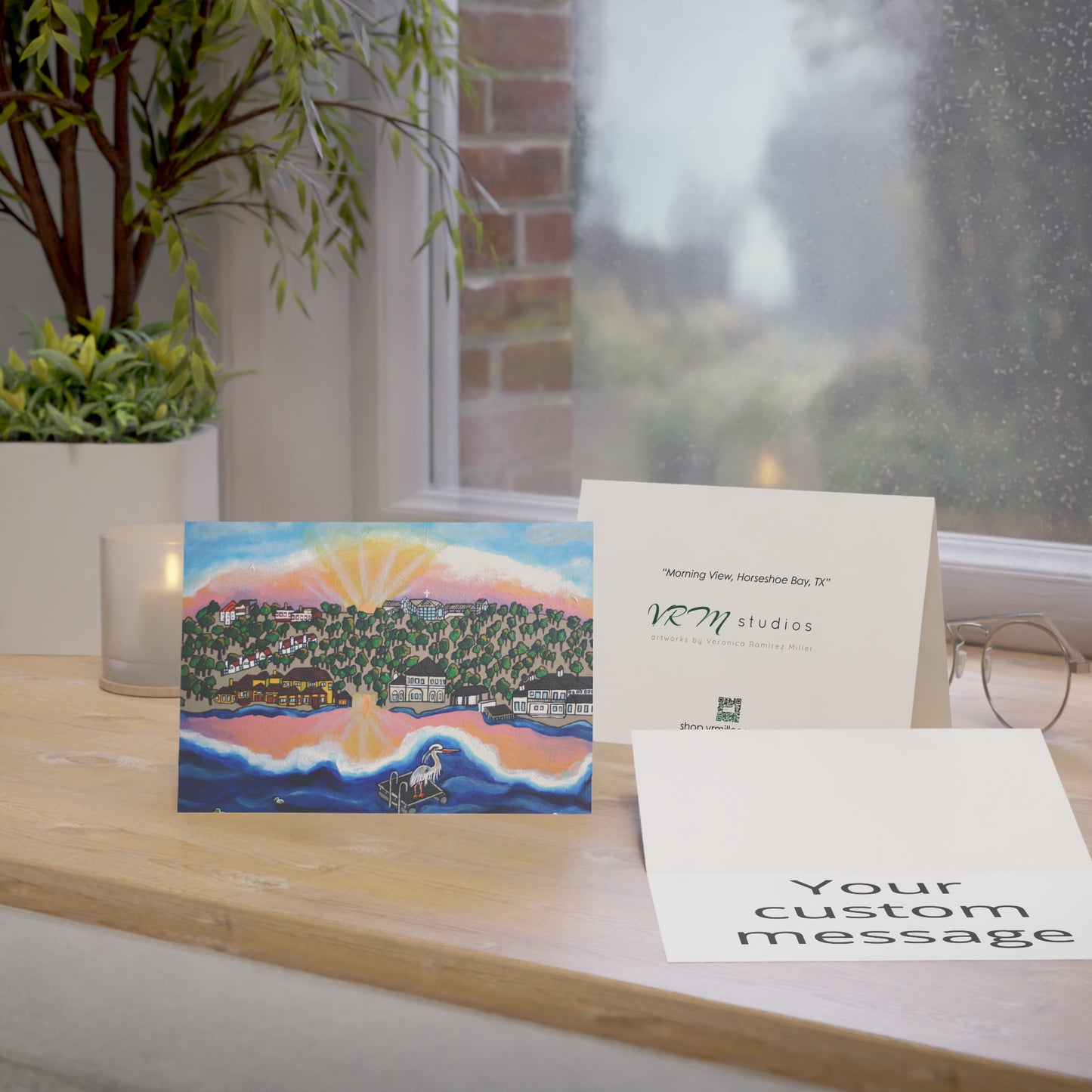 Horseshoe Bay Sunrise Greeting Card | Texas Hill Country Art | Lake LBJ Landscape | Texas Greeting Card | Original Artwork