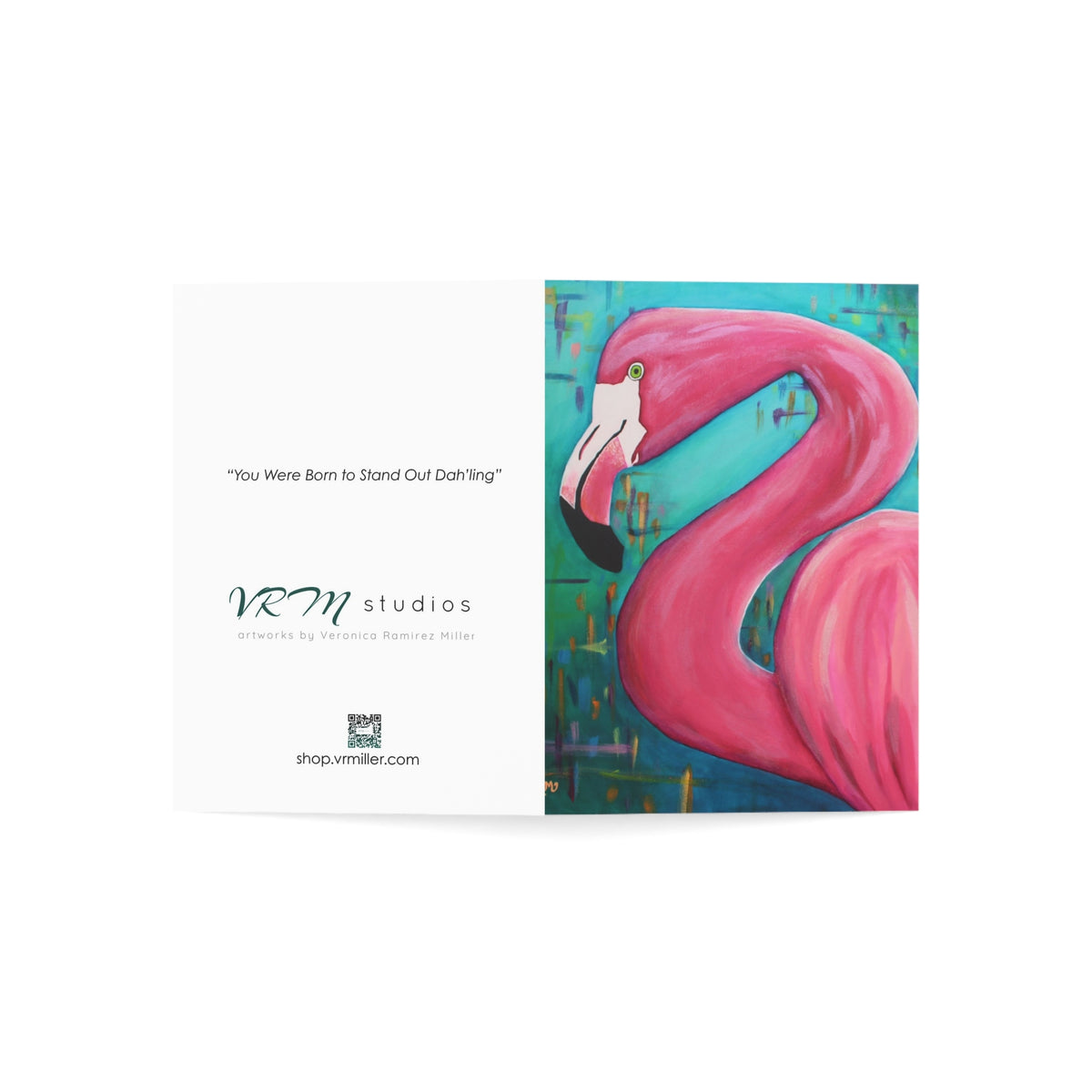 Pink Flamingo Greeting Card | Tropical Bird Art | Flamingo Lover Gift | Birthday or Thank You Card | Personalized 5x7 Note Card