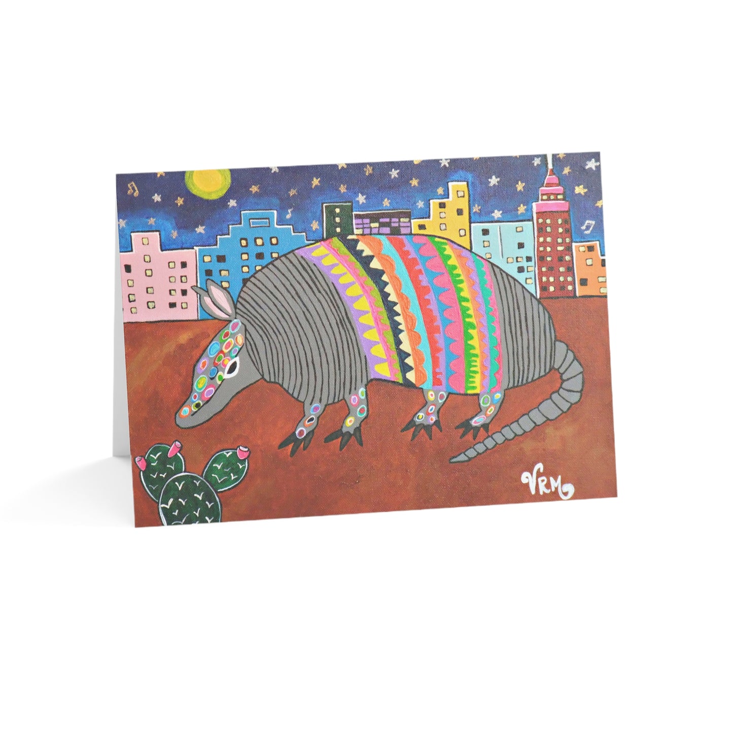 Colorful Armadillo Greeting Card | Texas Art Card | Armadillo Gift | Southwestern Wildlife Card | Original Artwork by VRM Studios