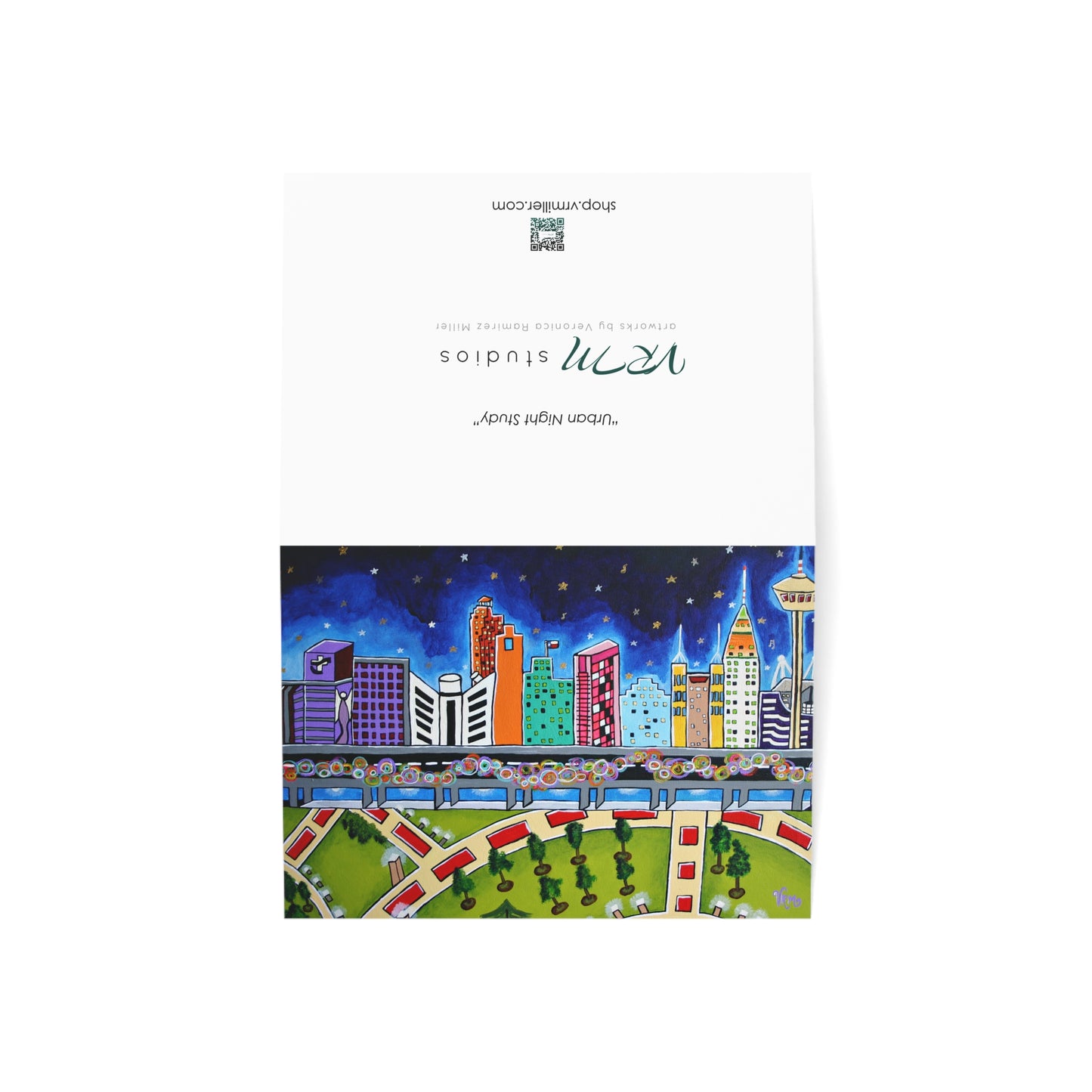 San Antonio Skyline Greeting Card | San Antonio Texas Art Card | Texas Cityscape Card | Texas Gift | Original Artwork by VRM Studios