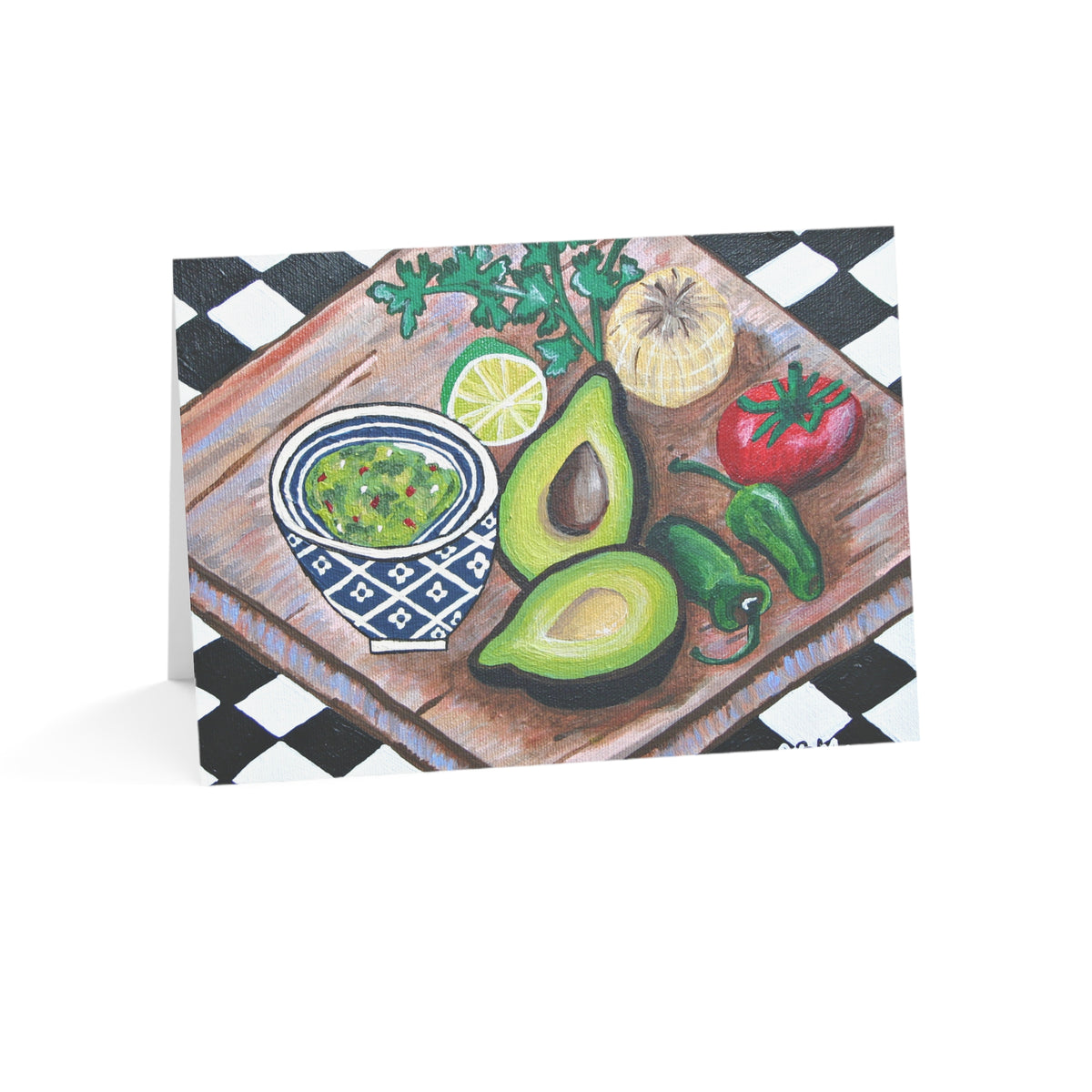 Guacamole Greeting Card | Avocado Art Card | Foodie Gift | Kitchen Art Greeting Card | Blank Note Card | Original Artwork by VRM Studios