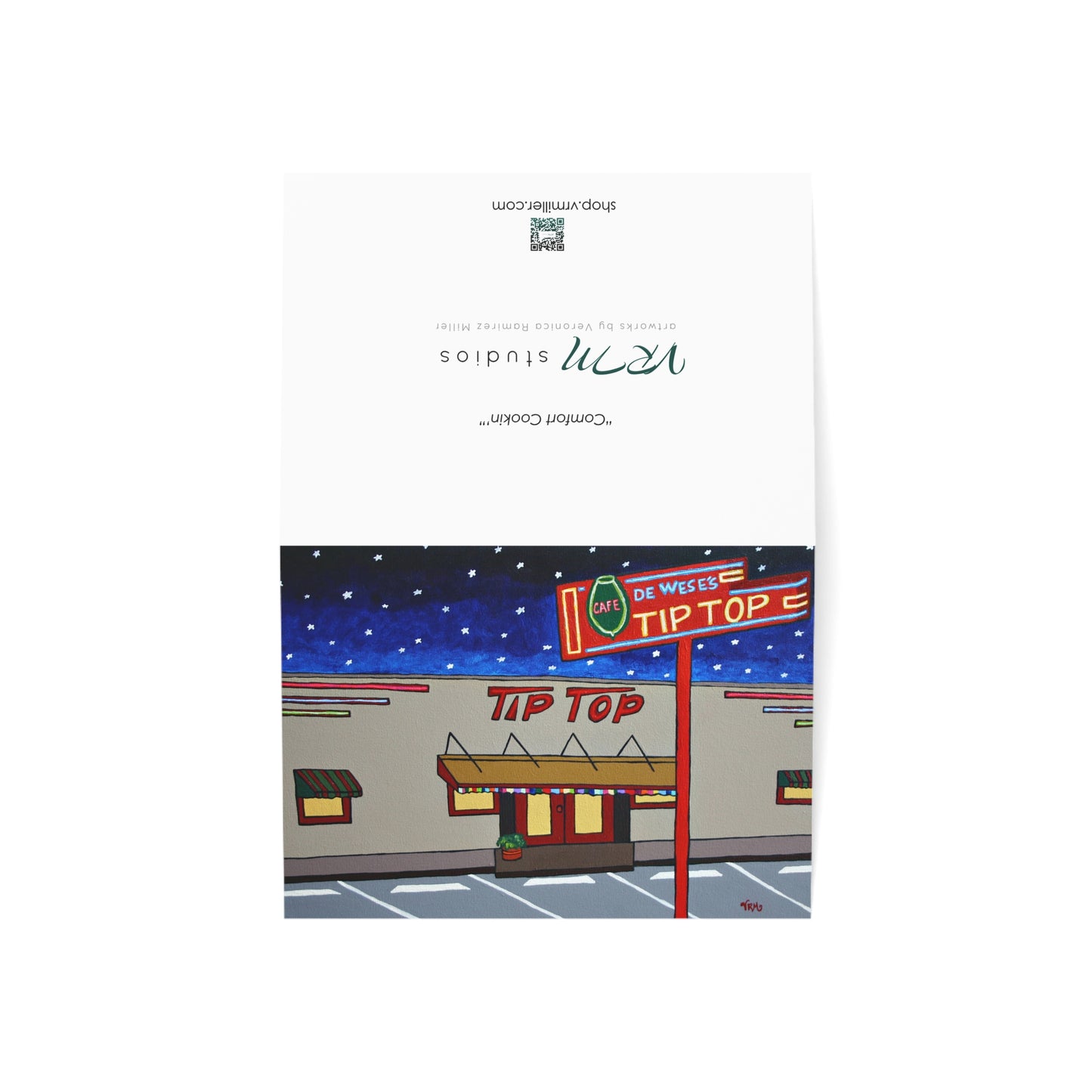 Tip Top Cafe Greeting Card | San Antonio Texas Art Card | Historic Diner Illustration | Texas Gift | Original Artwork by VRM Studios
