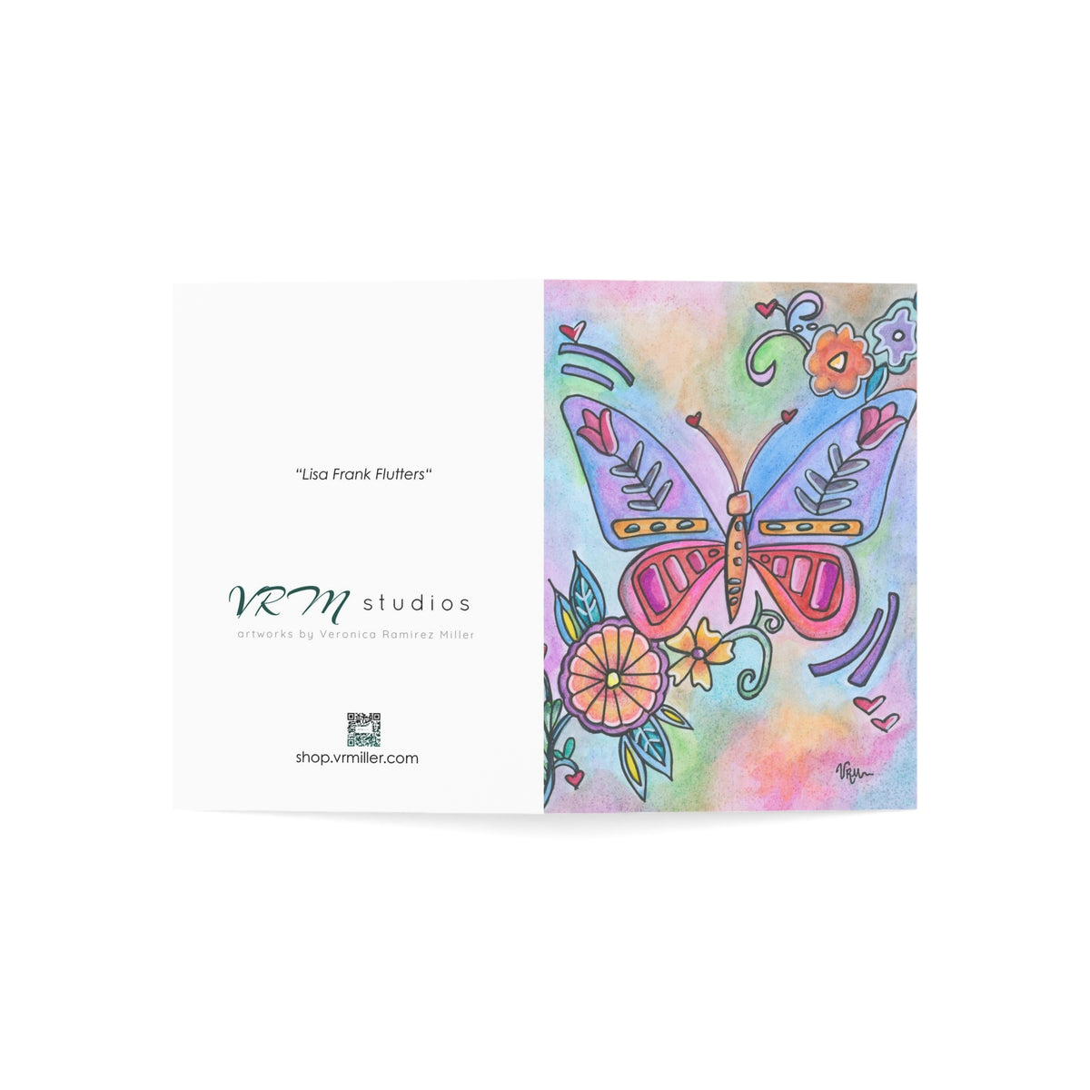 Butterfly Greeting Card | Colorful Floral Art Card | Whimsical Butterfly Note Card | Birthday Thank You Card | Original Art