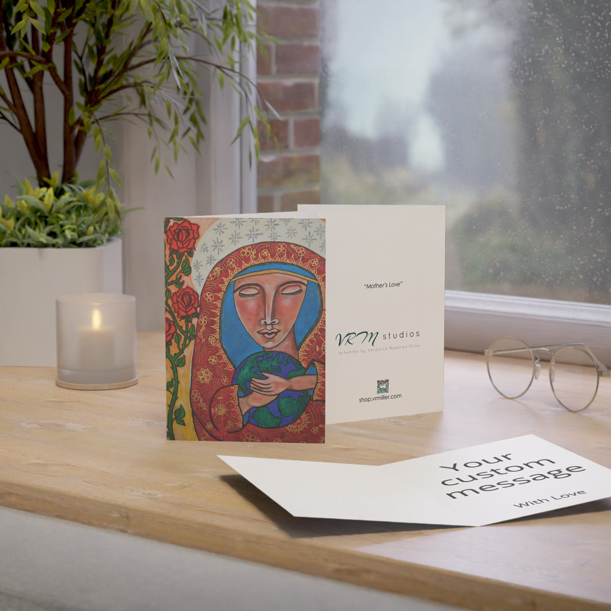 Virgin Mary Greeting Card | Mother's Love Christian Card | Catholic Greeting Card | Religious Art Card | Inspirational Faith Card