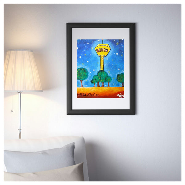 What A View!, folk art print on quality acid free photo paper, unmatted or matted