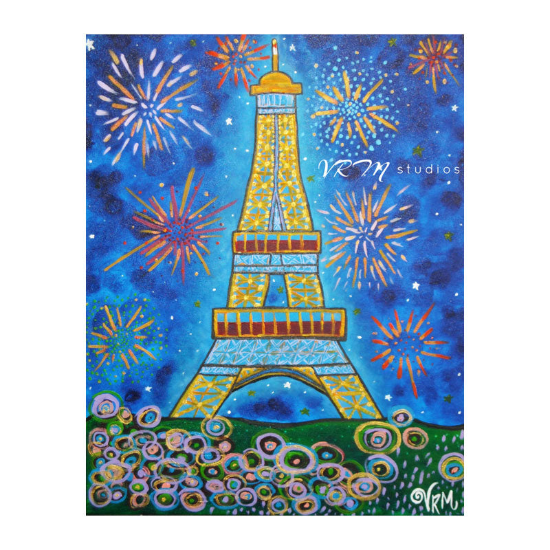 A Parisian Extravaganza, folk art print on quality acid free photo paper, unmatted or matted