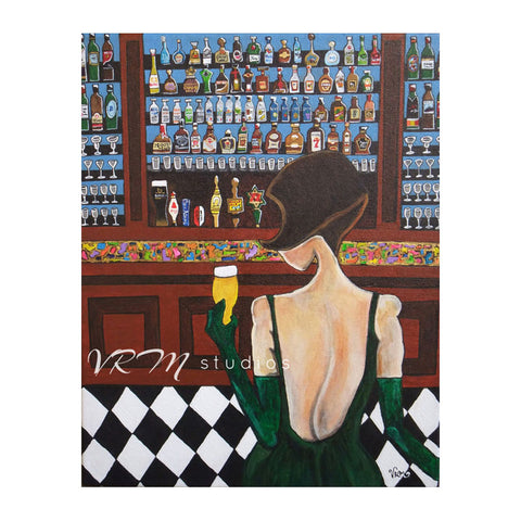 Beauty and The Beer, folk art print on quality acid free photo paper, unmatted or matted