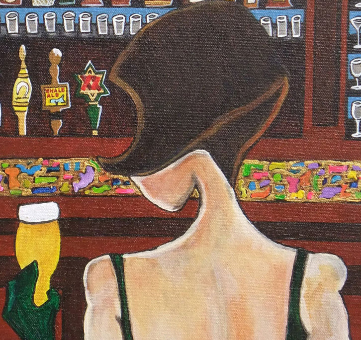 Beauty and The Beer, folk art print on quality acid free photo paper, unmatted or matted