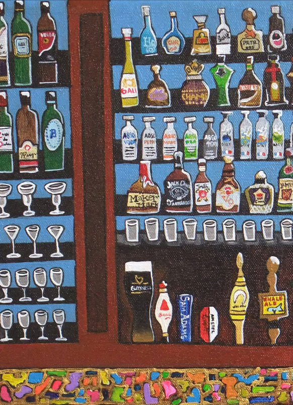 Beauty and The Beer, folk art print on quality acid free photo paper, unmatted or matted