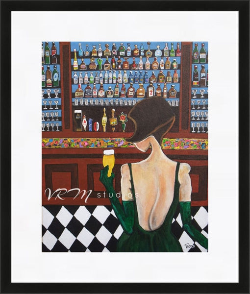 Beauty and The Beer, folk art print on quality acid free photo paper, unmatted or matted