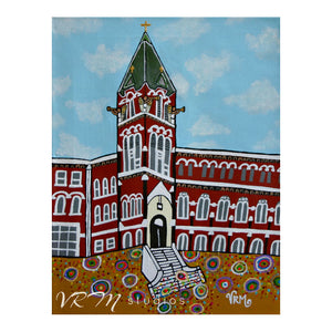 Goin' To The Incarnate Word Chapel, folk art print on quality acid free photo paper, unmatted or matted