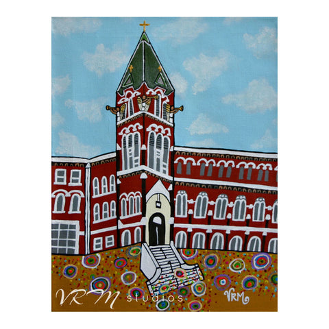 Goin' To The Incarnate Word Chapel, folk art print on quality acid free photo paper, unmatted or matted