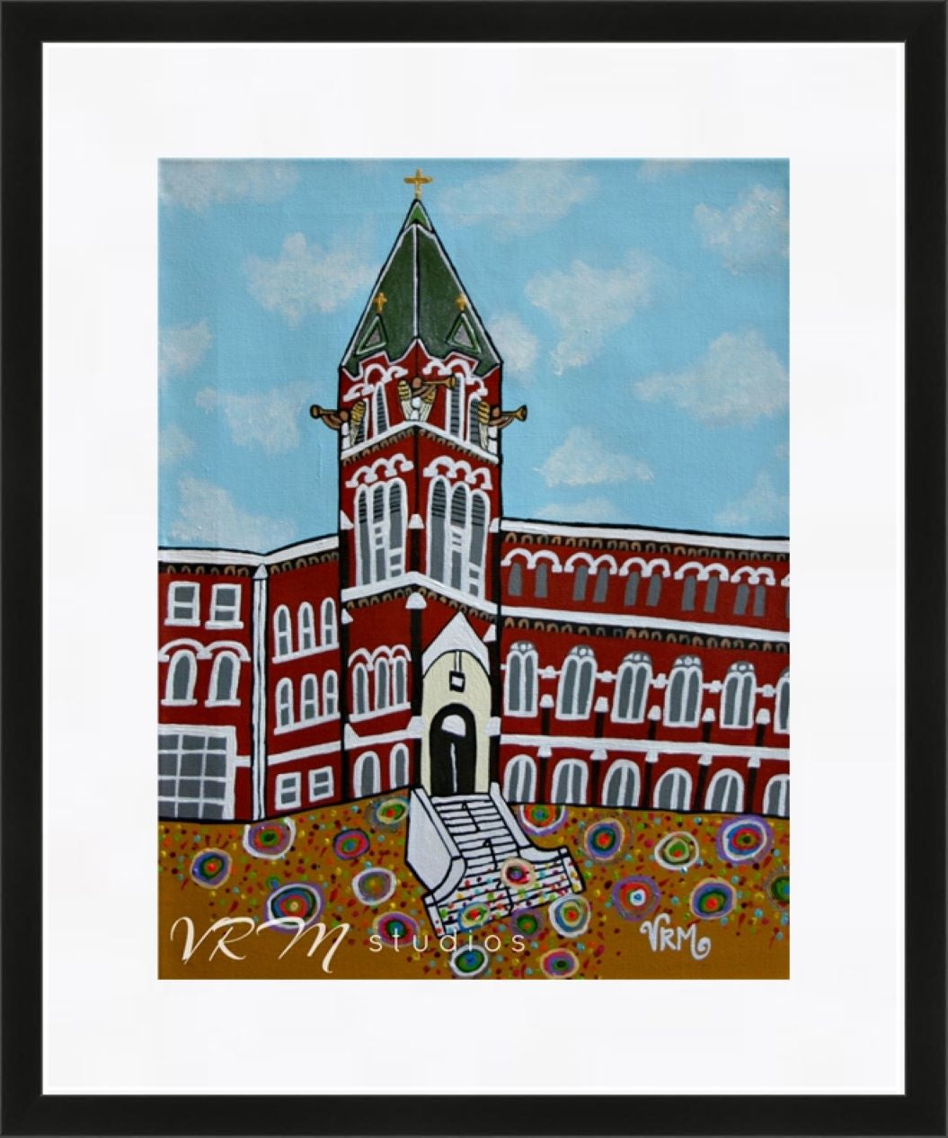 Goin' To The Incarnate Word Chapel, folk art print on quality acid free photo paper, unmatted or matted