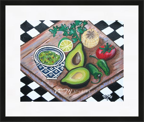 Guacamole Snack, mexican folk art print on lustre photo paper, unmatted or matted