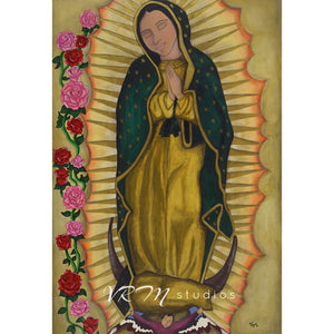 La Virgen, mexican folk art print on lustre photo paper, unmatted or matted