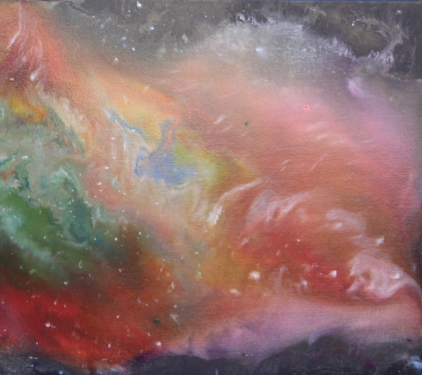 Phone Home, original fluid painting on canvas, 24x48 inches