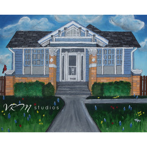 Heritage House, folk art print on lustre photo paper, unmatted or matted