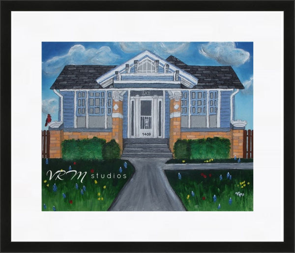Heritage House, folk art print on lustre photo paper, unmatted or matted
