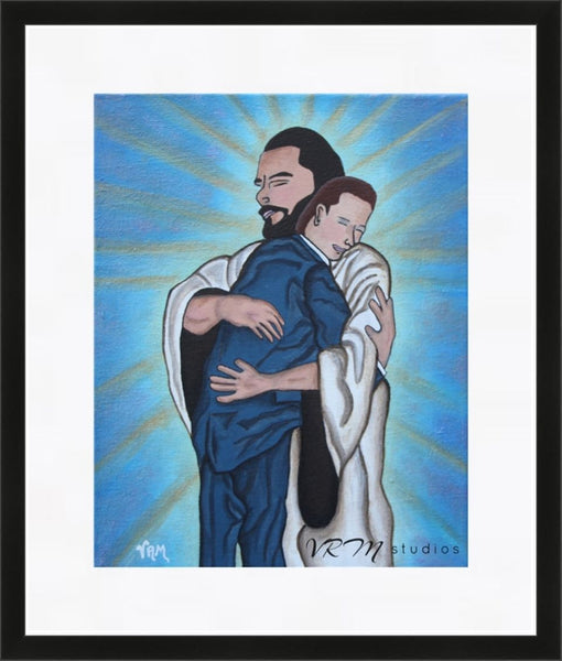 Hello, Old Friend, religious folk art print on lustre photo paper, unmatted or matted