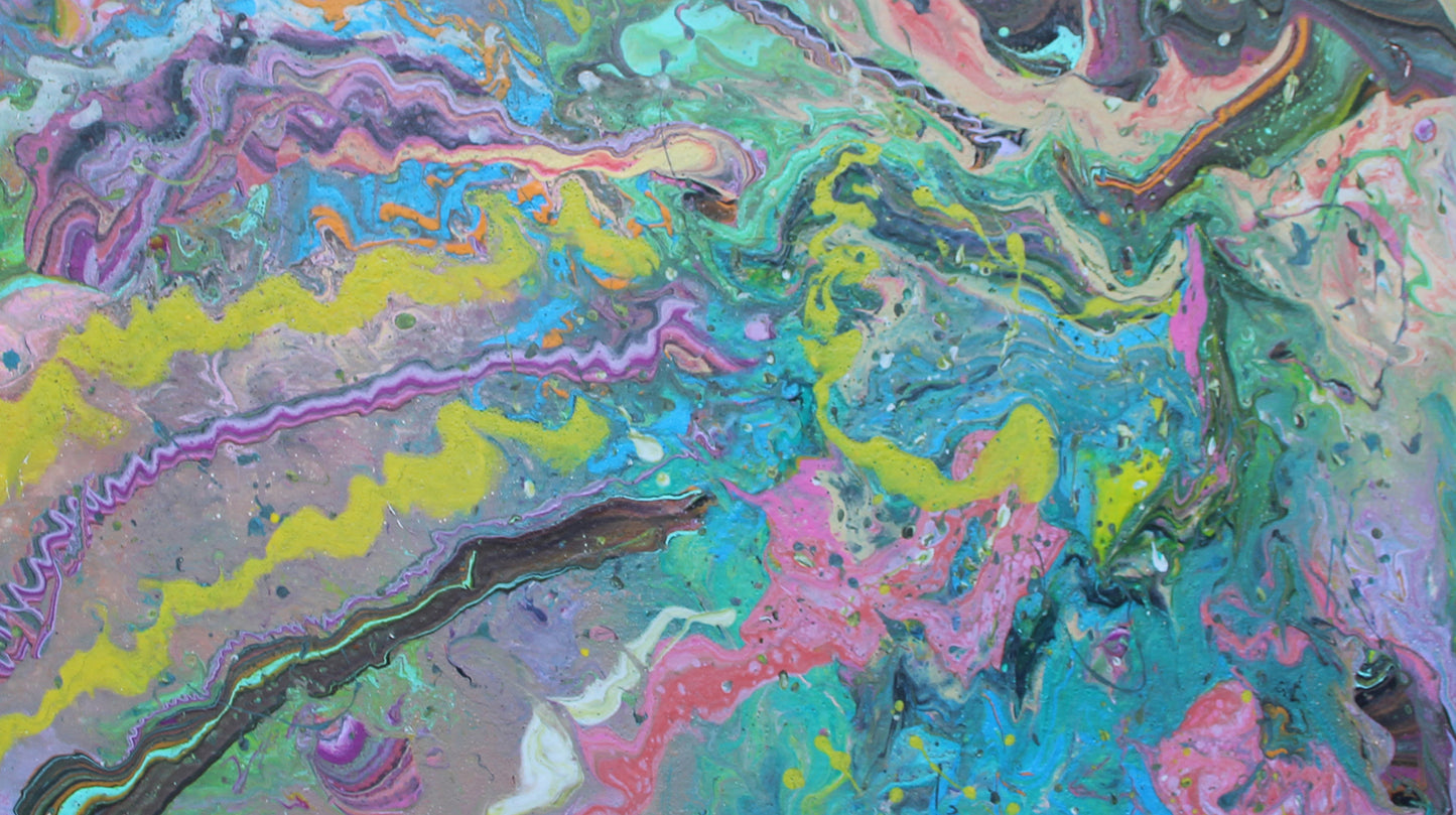 Ka-Splat!, original fluid painting on canvas, 18x24 inches