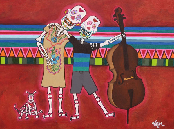 Viva Familia, mexican folk art print on lustre photo paper, unmatted or matted