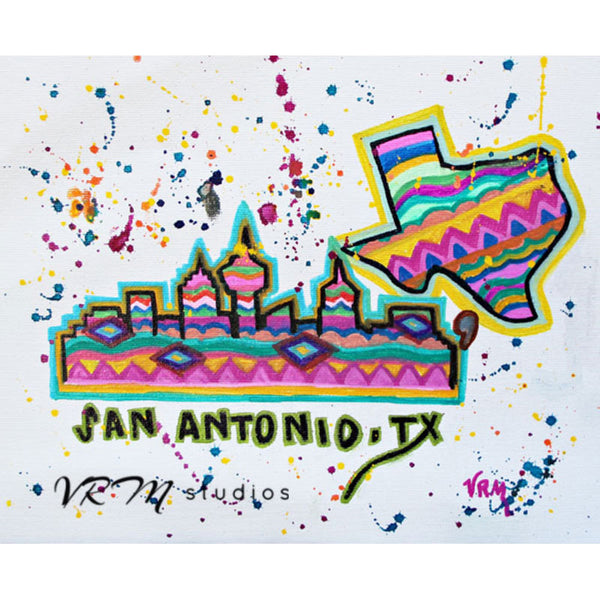 San Antonio Fiesta Sky, folk art print on lustre photo paper, unmatted or matted