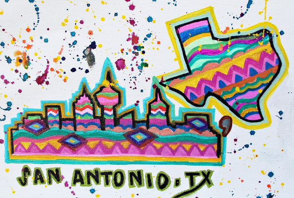San Antonio Fiesta Sky, folk art print on lustre photo paper, unmatted or matted