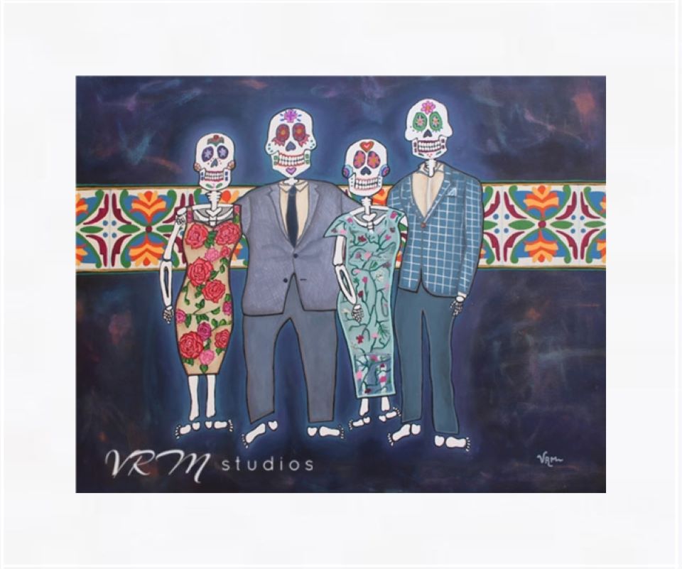 La Familia Elegante, mexican folk art print on lustre photo paper, unmatted or matted