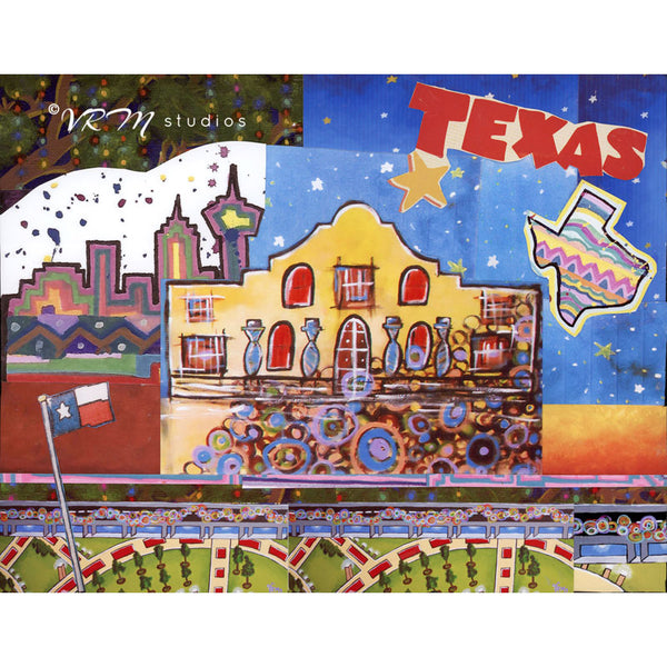 Texas Star, folk art print on lustre photo paper, unmatted or matted