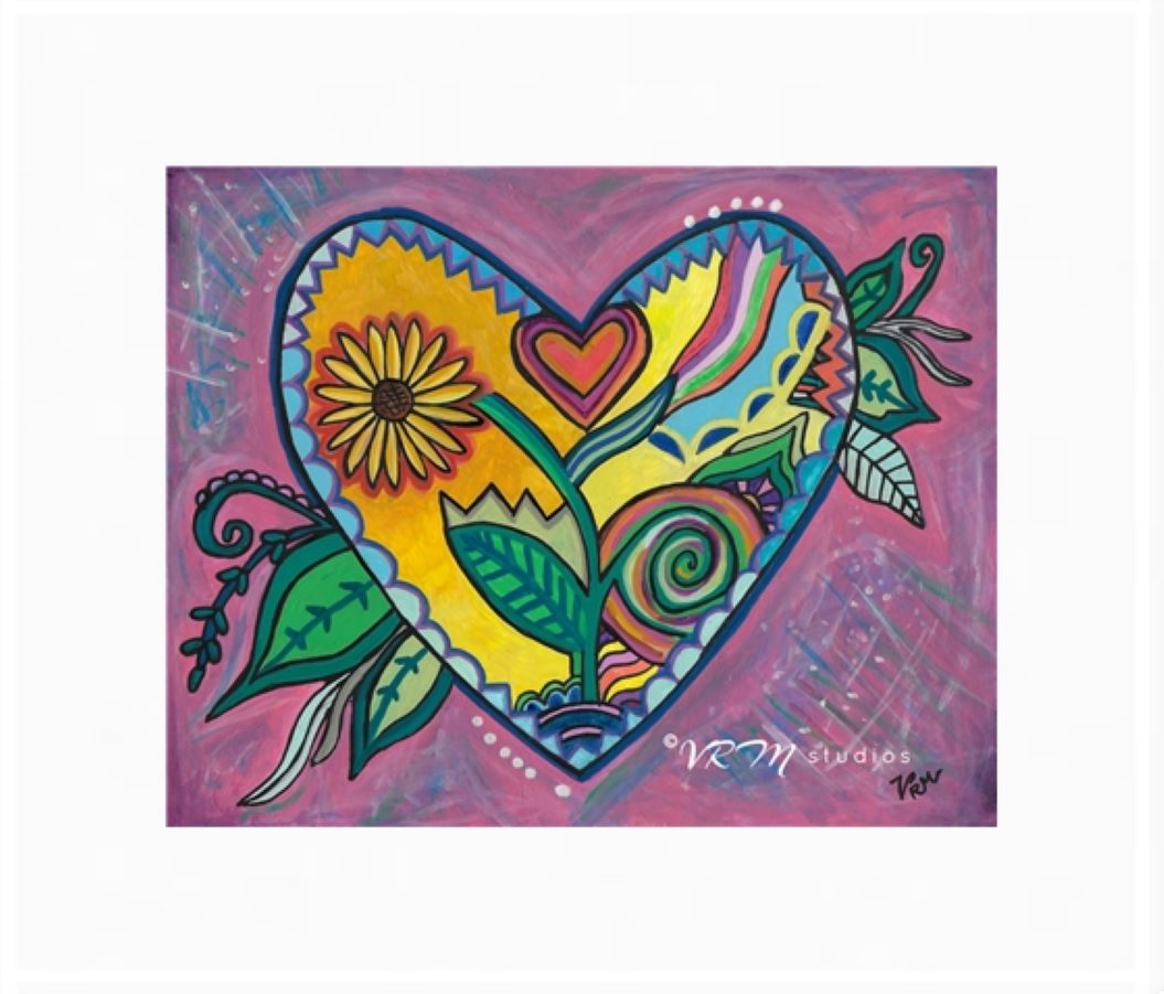 Seeds of Love, folk art print on lustre photo paper, unmatted or matted